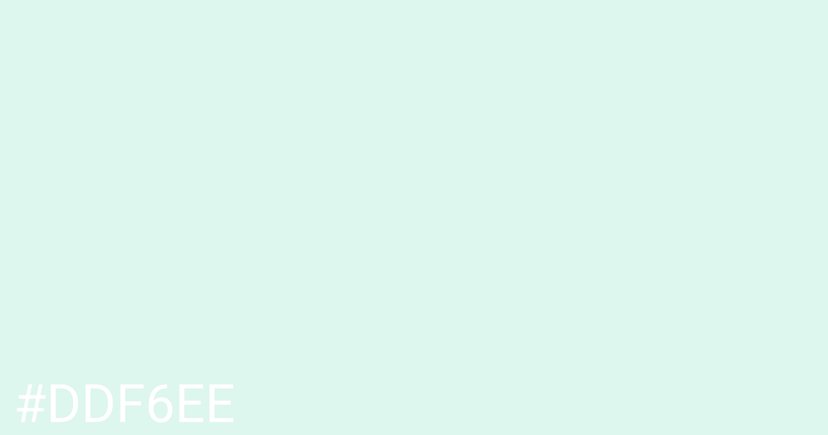 Hex color #ddf6ee graphic