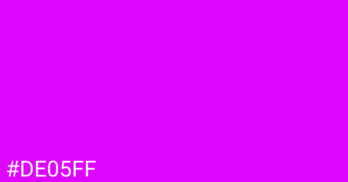 Hex color #de05ff graphic