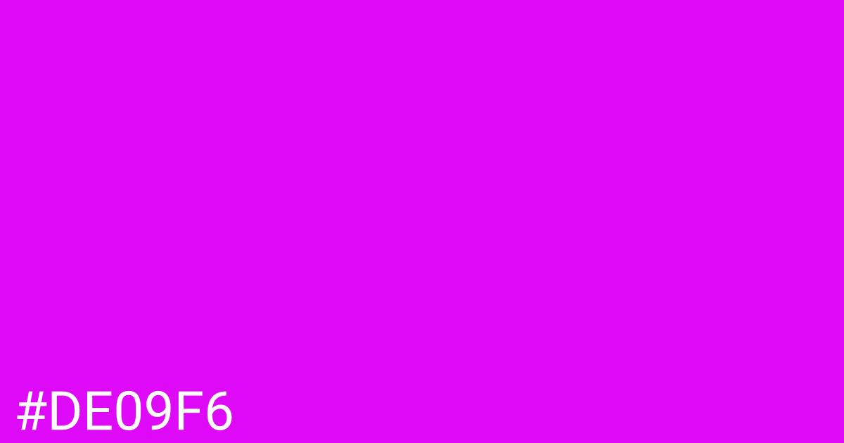 Hex color #de09f6 graphic