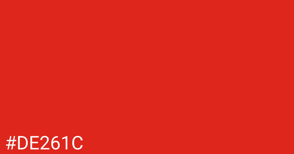 Hex color #de261c graphic