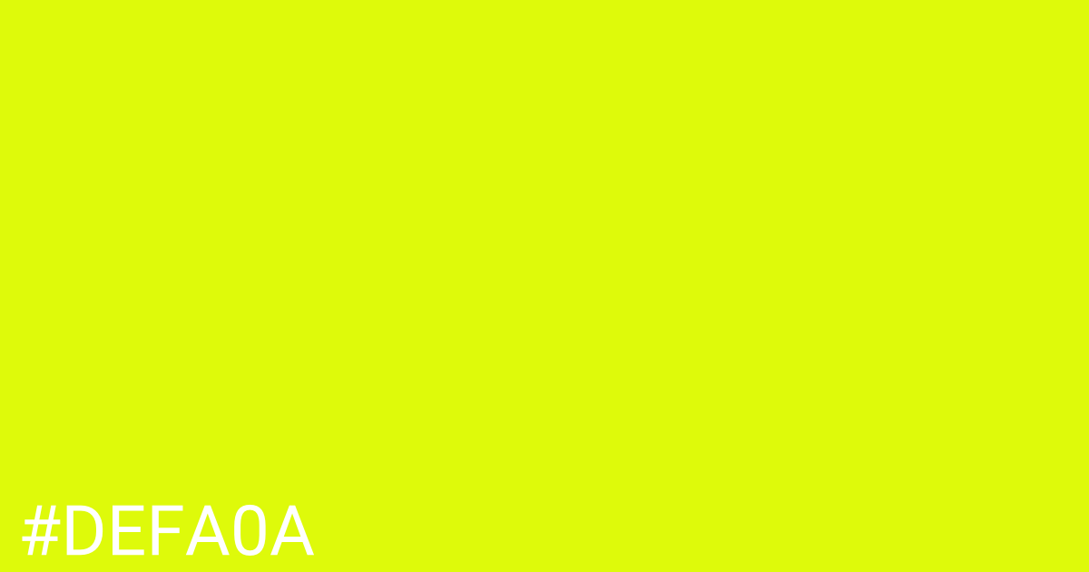 Hex color #defa0a graphic