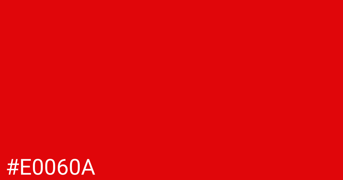 Hex color #e0060a graphic
