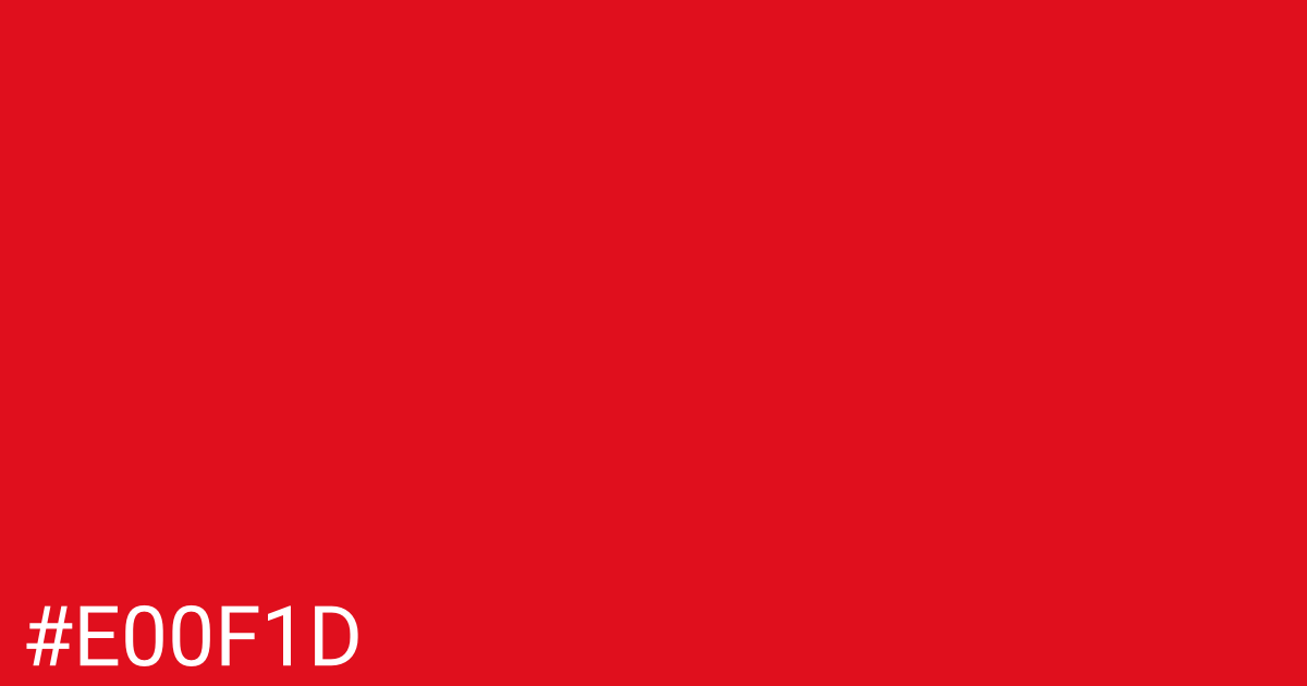 Hex color #e00f1d graphic