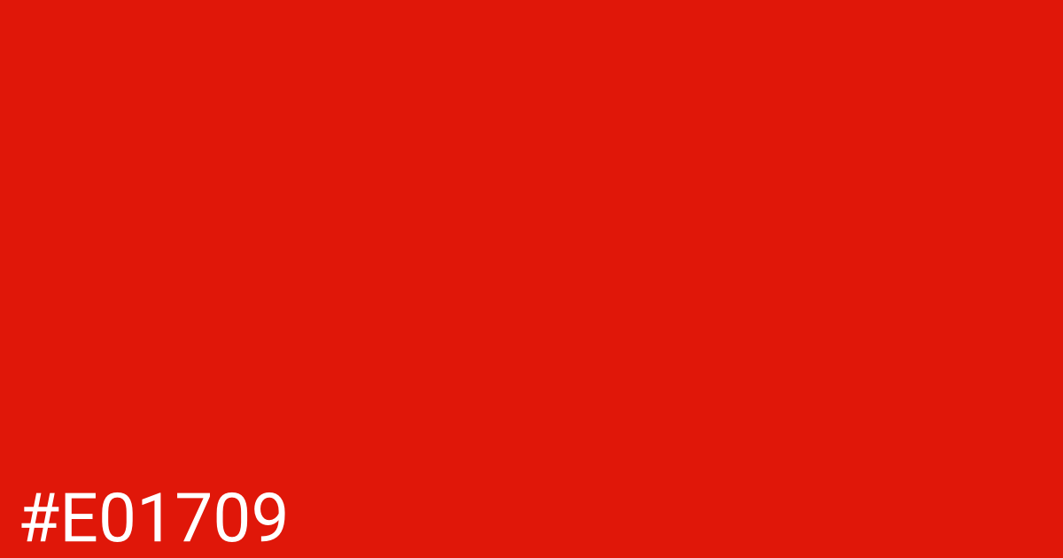Hex color #e01709 graphic