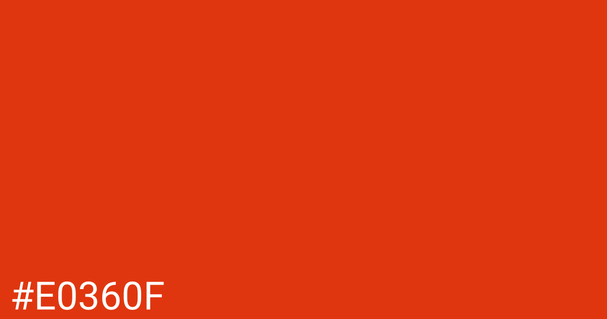 Hex color #e0360f graphic