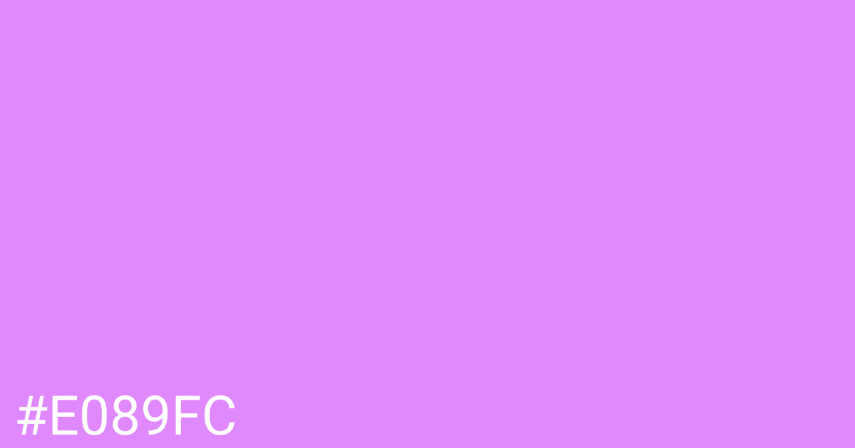 Hex color #e089fc graphic