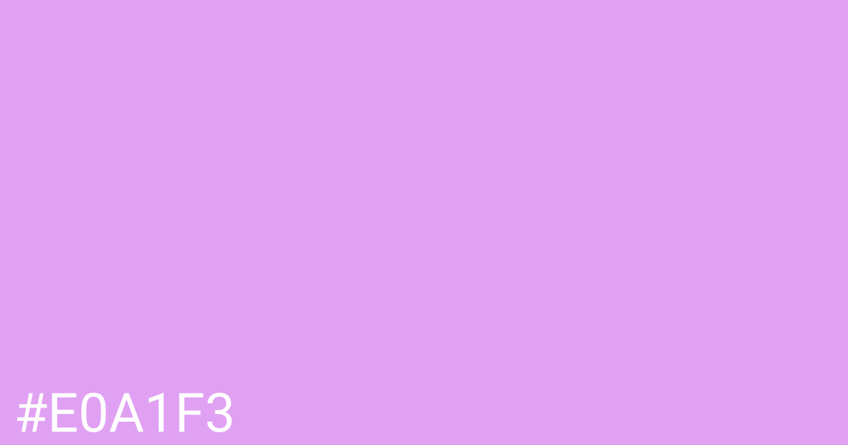 Hex color #e0a1f3 graphic