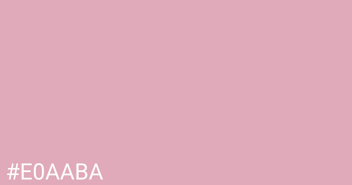 Hex color #e0aaba graphic