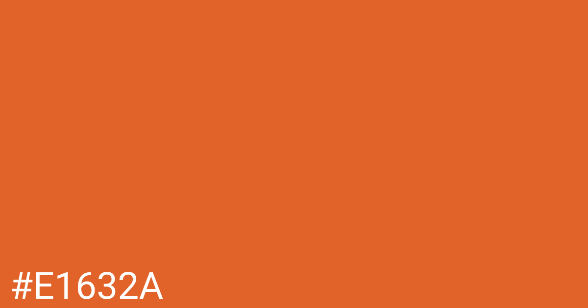 Hex color #e1632a graphic