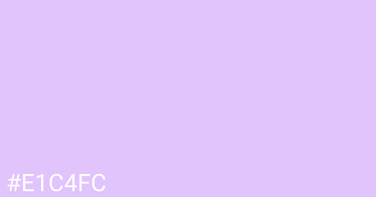 Hex color #e1c4fc graphic