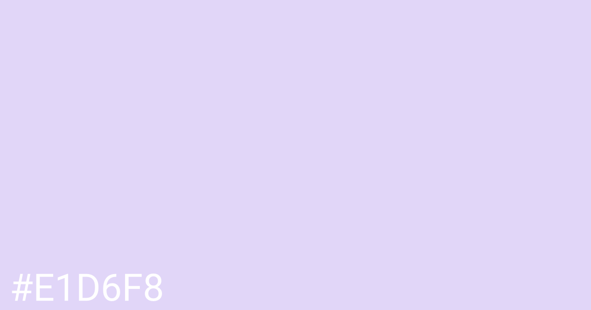 Hex color #e1d6f8 graphic