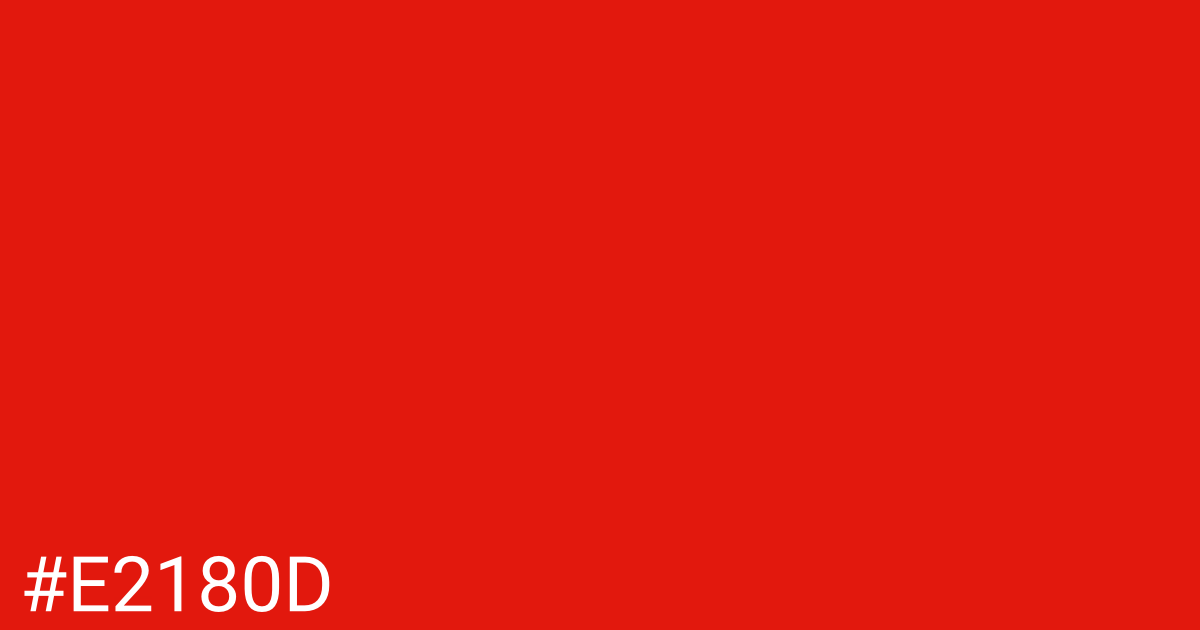 Hex color #e2180d graphic