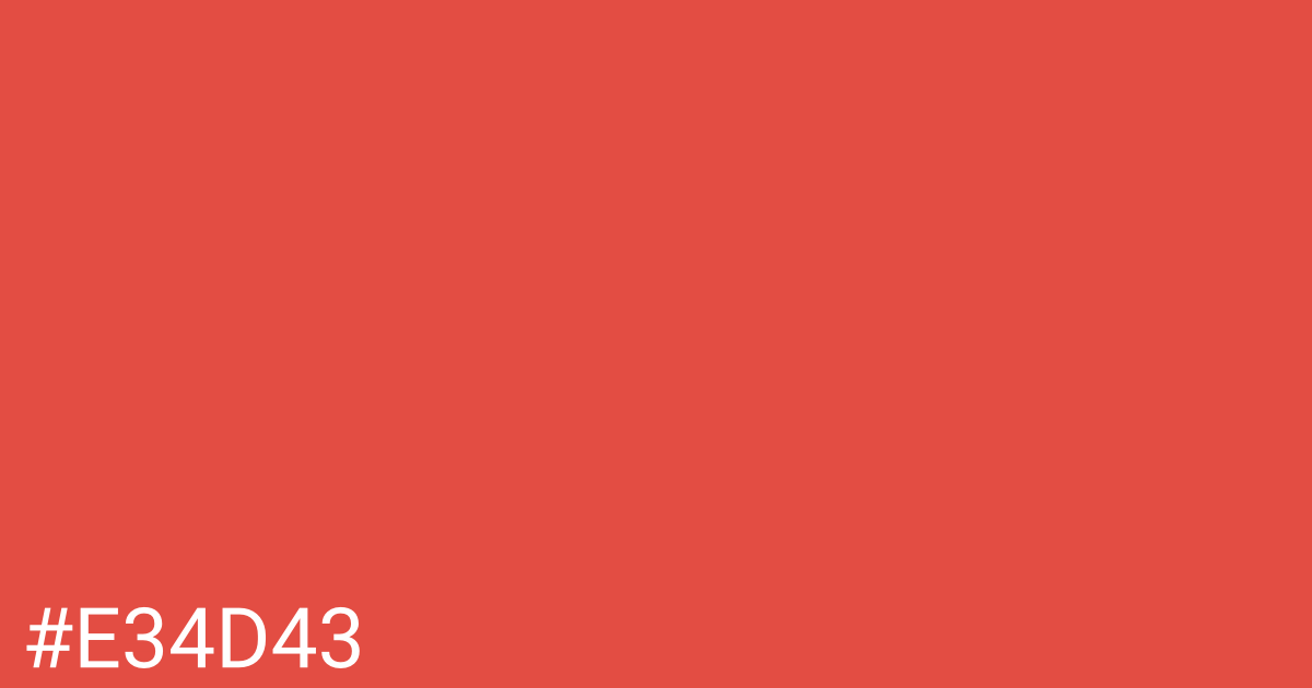 Hex color #e34d43 graphic