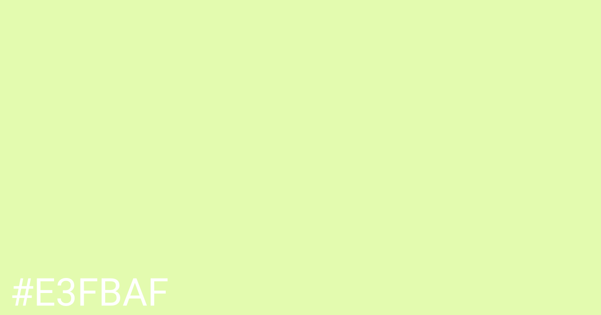 Hex color #e3fbaf graphic