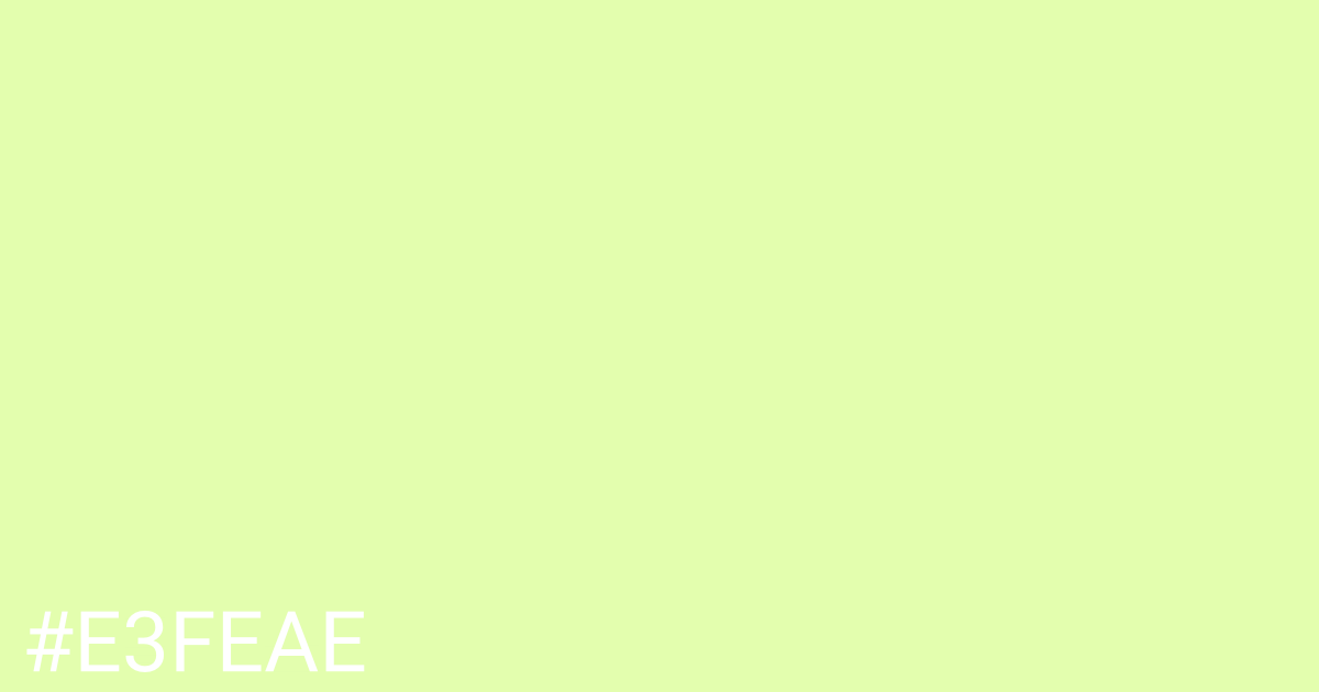 Hex color #e3feae graphic