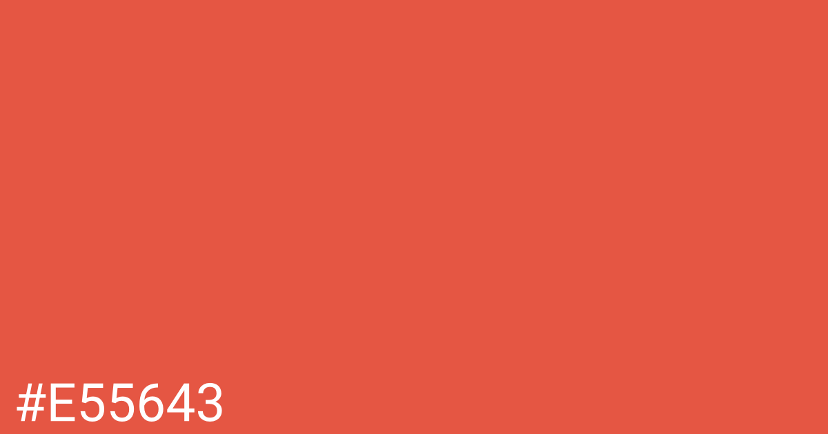 Hex color #e55643 graphic