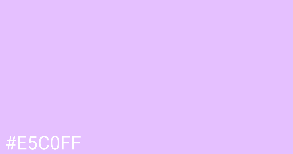 Hex color #e5c0ff graphic