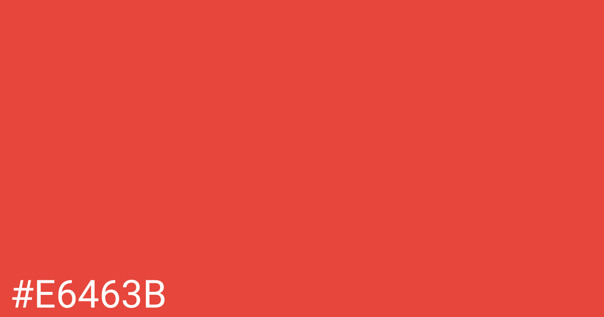 Hex color #e6463b graphic