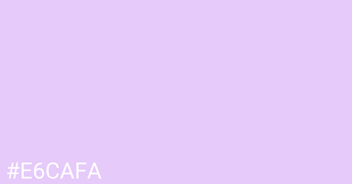 Hex color #e6cafa graphic