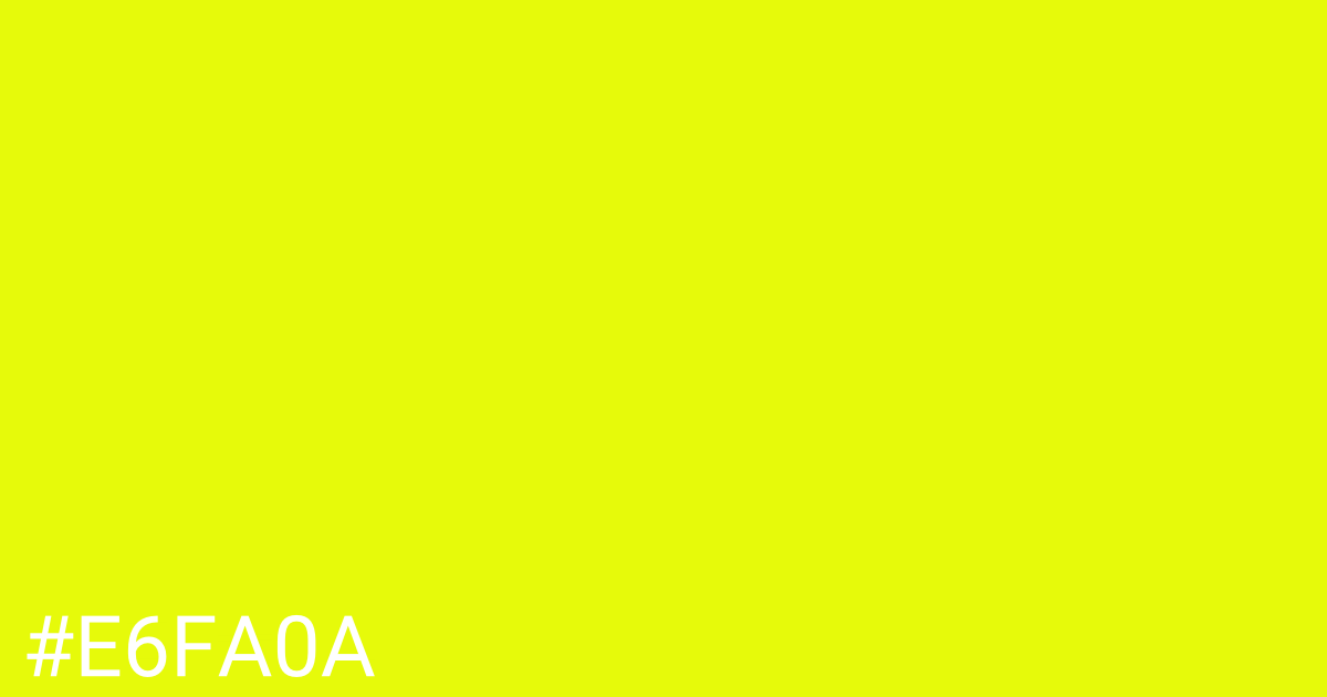 Hex color #e6fa0a graphic