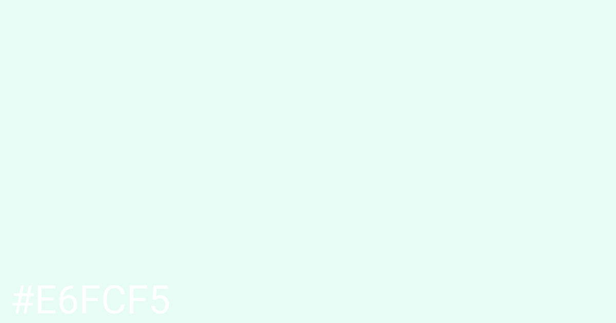 Hex color #e6fcf5 graphic