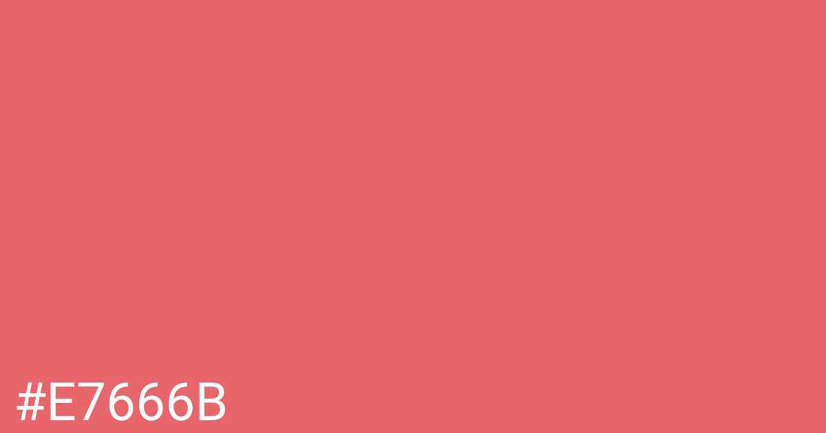 Hex color #e7666b graphic