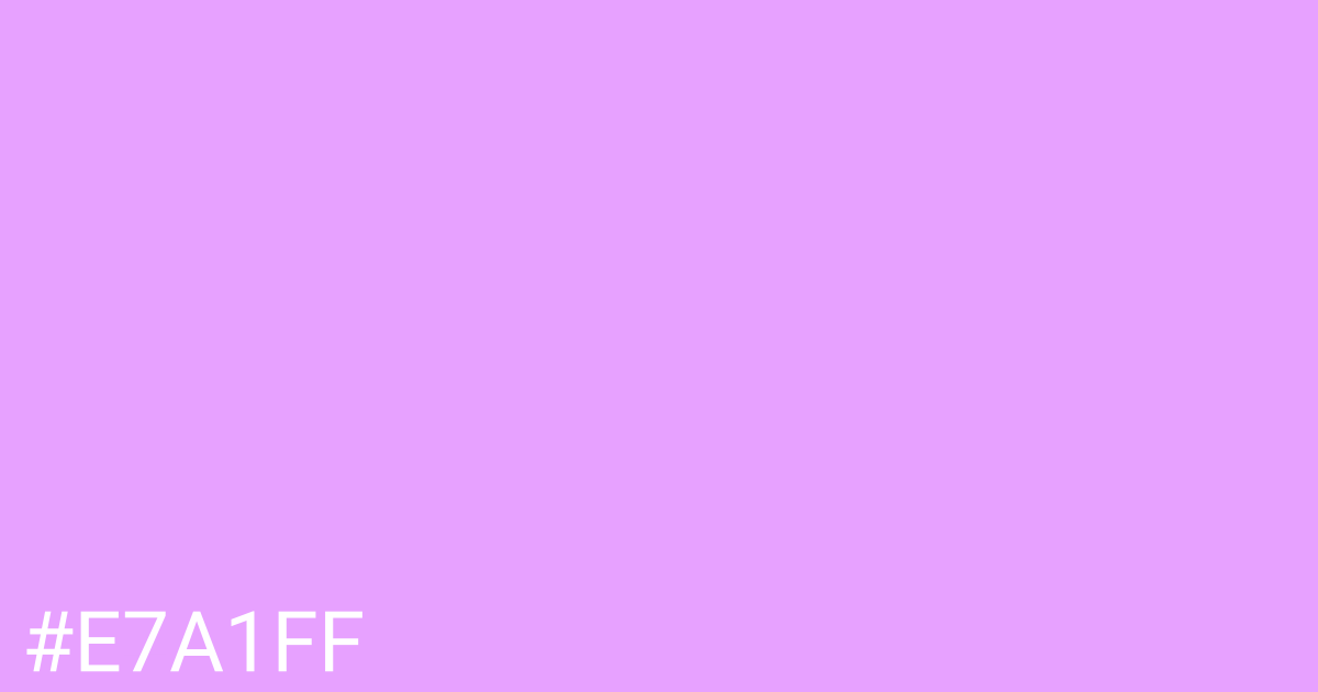 Hex color #e7a1ff graphic