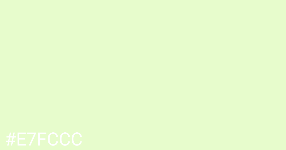 Hex color #e7fccc graphic