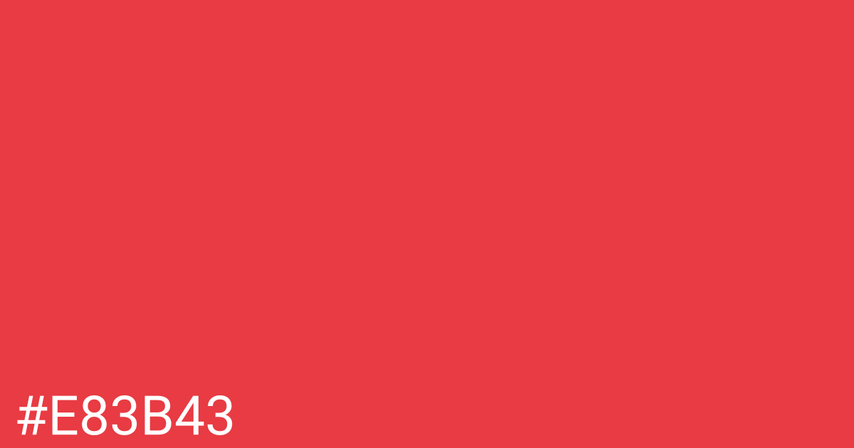 Hex color #e83b43 graphic