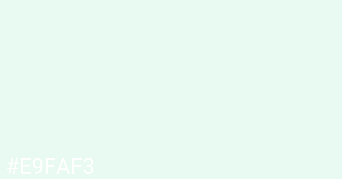 Hex color #e9faf3 graphic