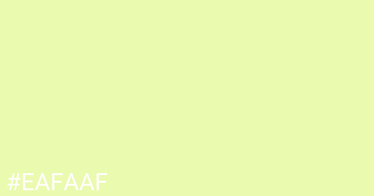 Hex color #eafaaf graphic