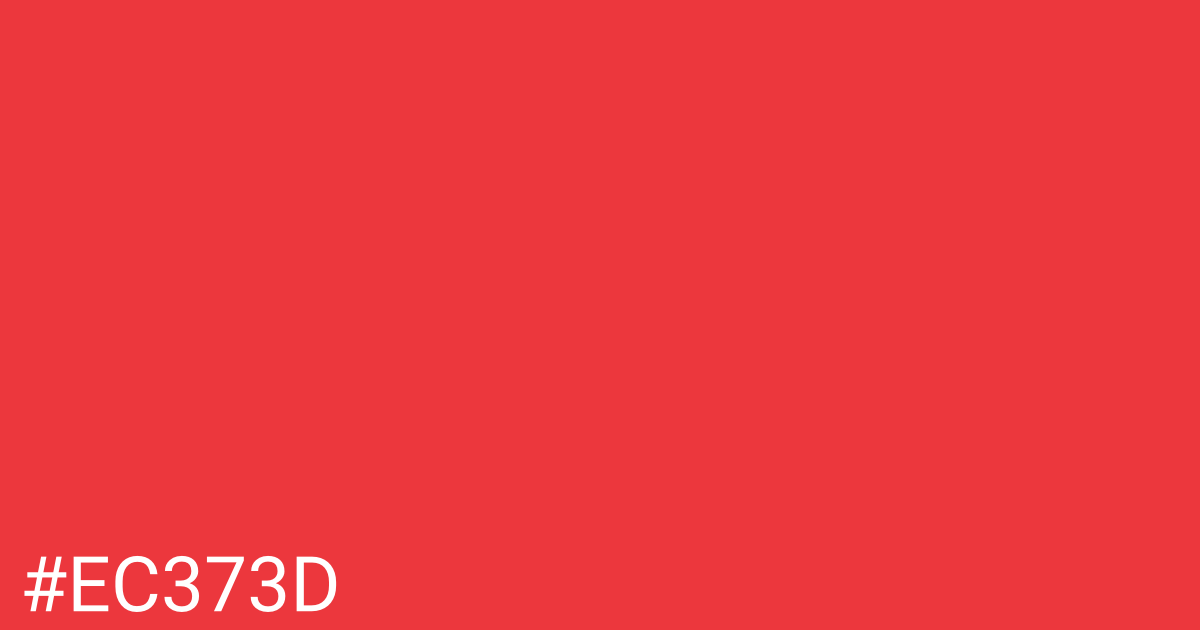 Hex color #ec373d graphic