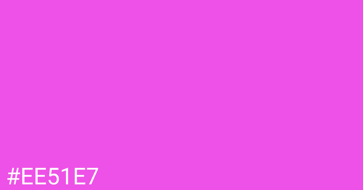 Hex color #ee51e7 graphic