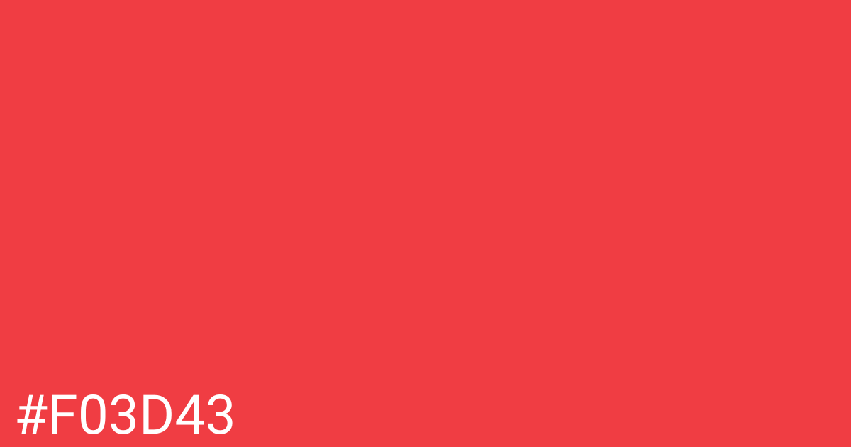 Hex color #f03d43 graphic