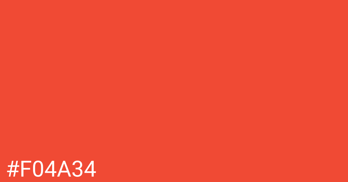 Hex color #f04a34 graphic