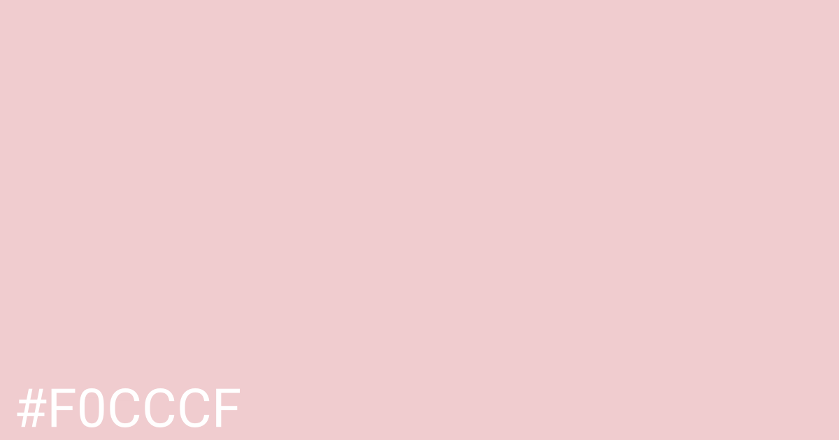 Hex color #f0cccf graphic