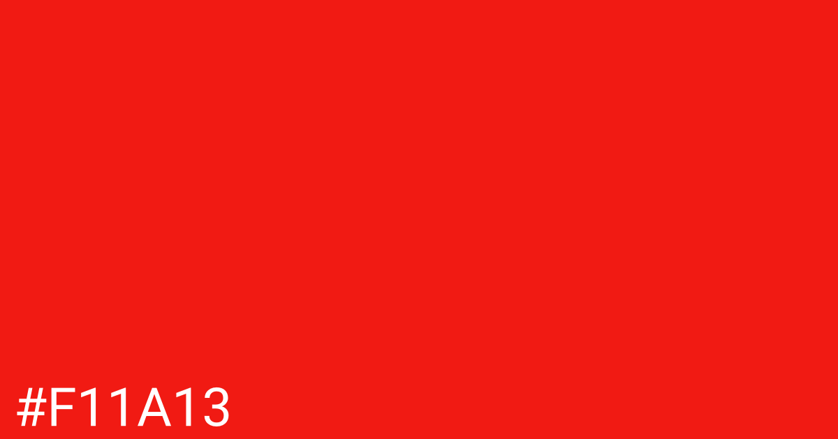 Hex color #f11a13 graphic