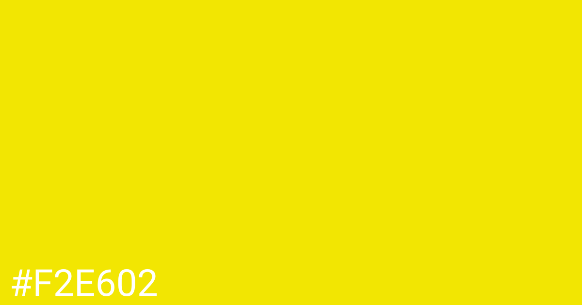 Hex color #f2e602 graphic