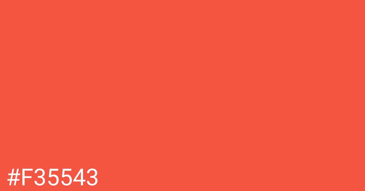 Hex color #f35543 graphic