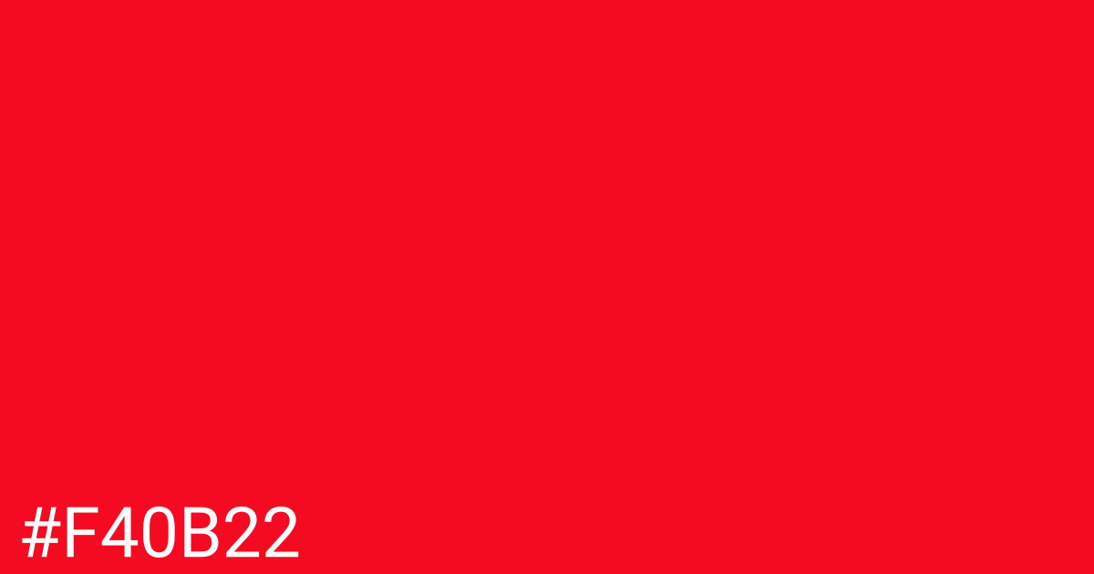 Hex color #f40b22 graphic