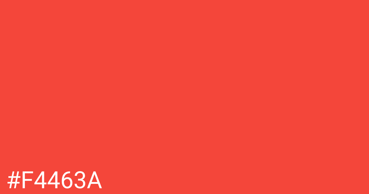 Hex color #f4463a graphic