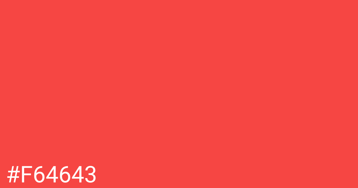 Hex color #f64643 graphic