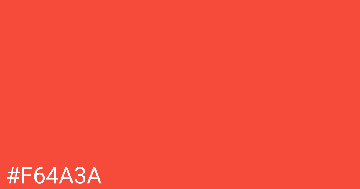 Hex color #f64a3a graphic