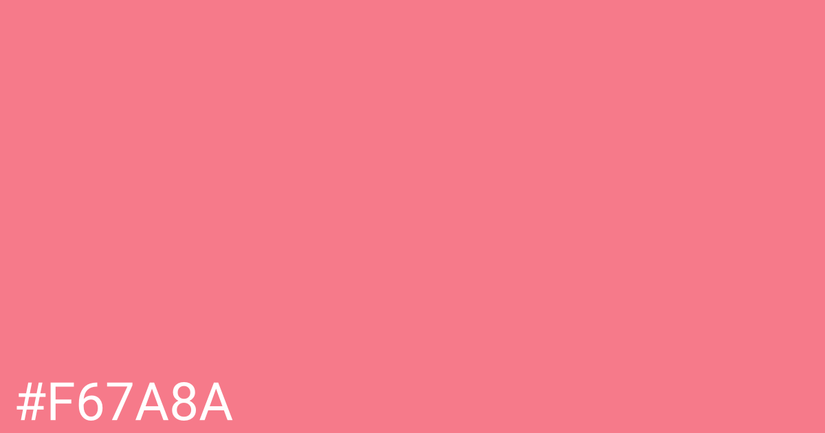 Hex color #f67a8a graphic