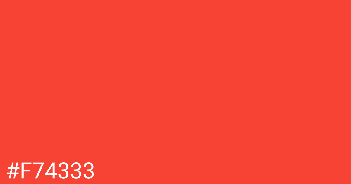 Hex color #f74333 graphic