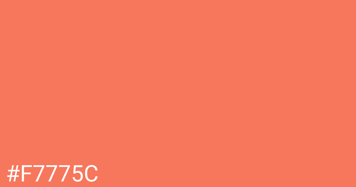 Hex color #f7775c graphic