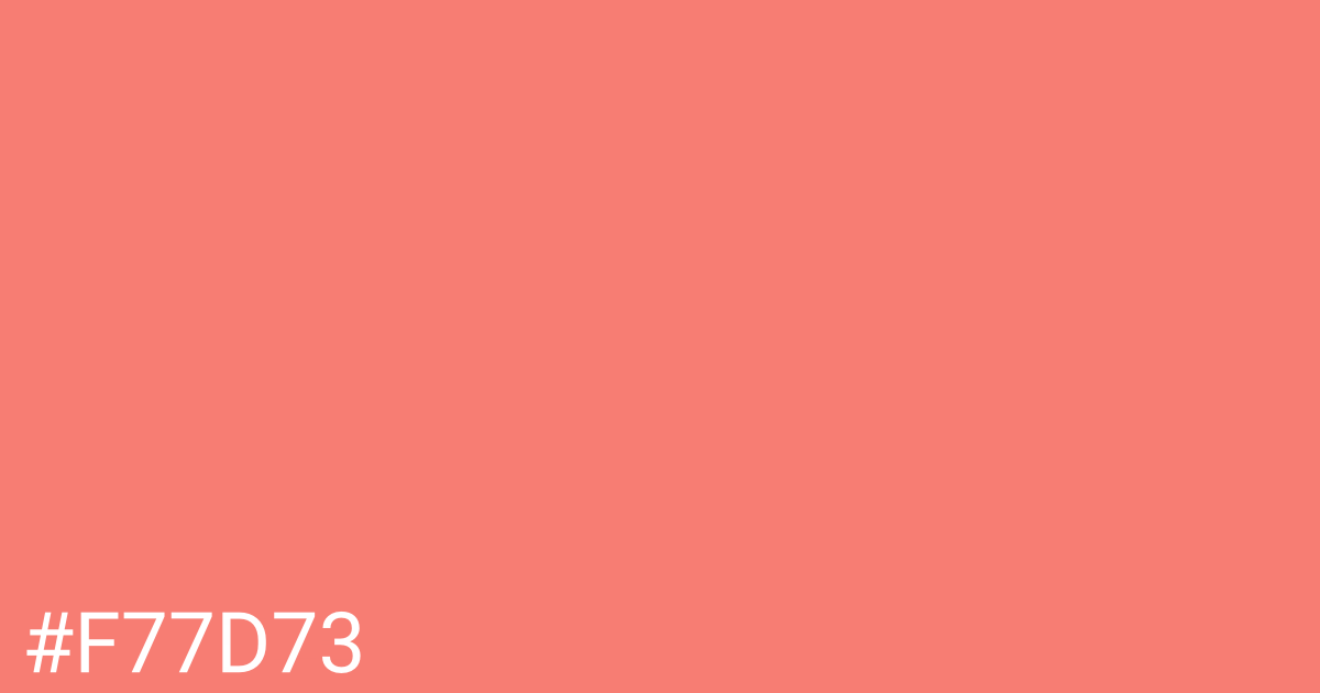 Hex color #f77d73 graphic