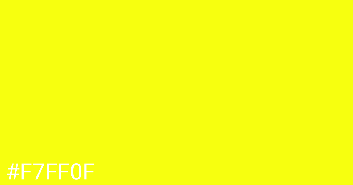 Hex color #f7ff0f graphic