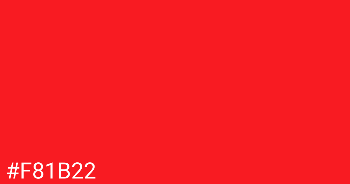 Hex color #f81b22 graphic