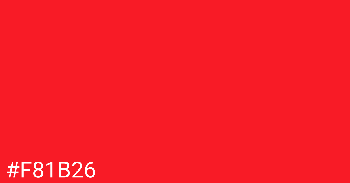 Hex color #f81b26 graphic